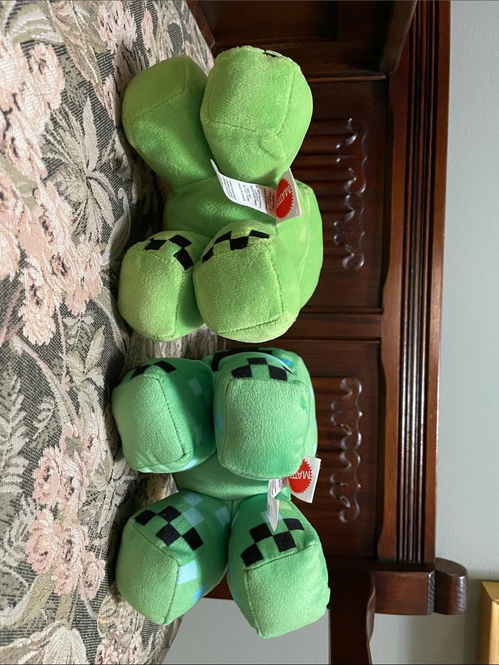 2 Minecraft Green Pixel Creeper Plush Toy